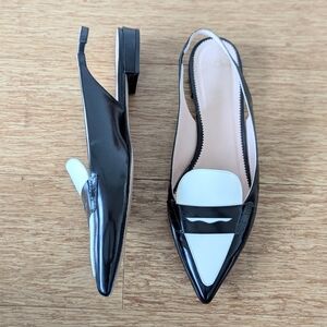 J. Crew patent leather slingback two tone pointy flats size 10.5